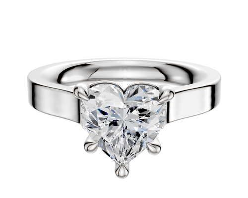 Platinum 4 Prong Basket Cathedral Flat 3.0mm Engagement Ring