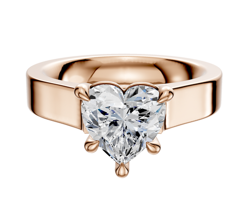 14K Rose Gold 4 Prong Basket Cathedral Flat 4.0mm Engagement Ring