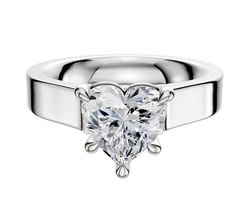 18K White Gold 4 Prong Basket Cathedral Flat 4.0mm Engagement Ring