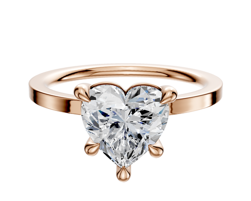 18K Rose Gold 4 Prong Basket Classic Flat 1.5mm Engagement Ring