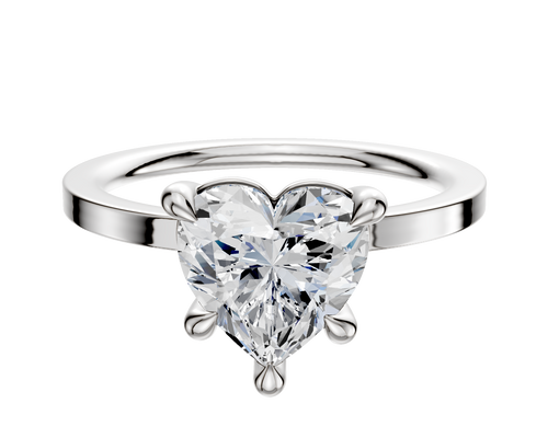 18K White Gold 4 Prong Basket Classic Flat 1.5mm Engagement Ring