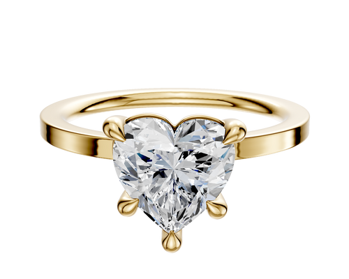 14K Yellow Gold 4 Prong Basket Classic Flat 1.5mm Engagement Ring