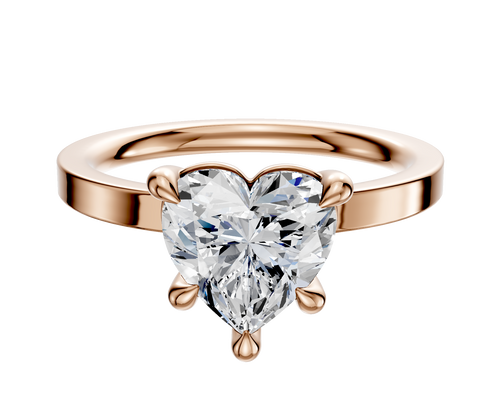 18K Rose Gold 4 Prong Basket Classic Flat 2.0mm Engagement Ring