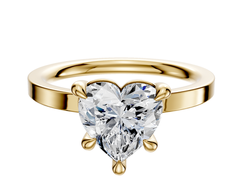 18K Yellow Gold 4 Prong Basket Classic Flat 2.0mm Engagement Ring