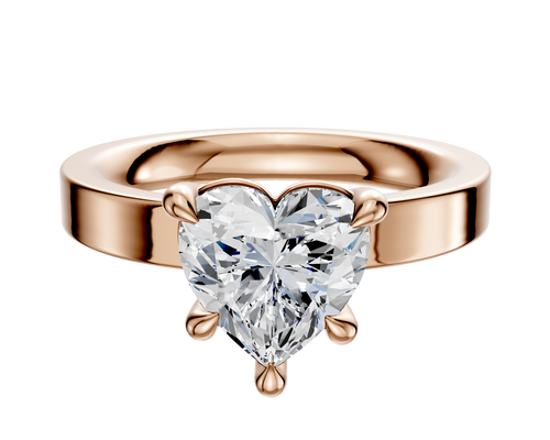 18K Rose Gold 4 Prong Basket Classic Flat 3.0mm Engagement Ring