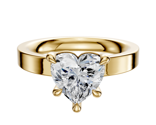 14K Yellow Gold 4 Prong Basket Classic Flat 3.0mm Engagement Ring