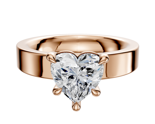 14K Rose Gold 4 Prong Basket Classic Flat 4.0mm Engagement Ring