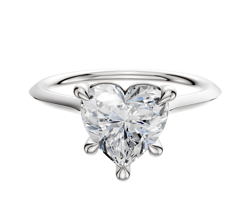 18K White Gold 4 Prong Basket Cathedral Knife Edge 1.5mm Engagement Ring