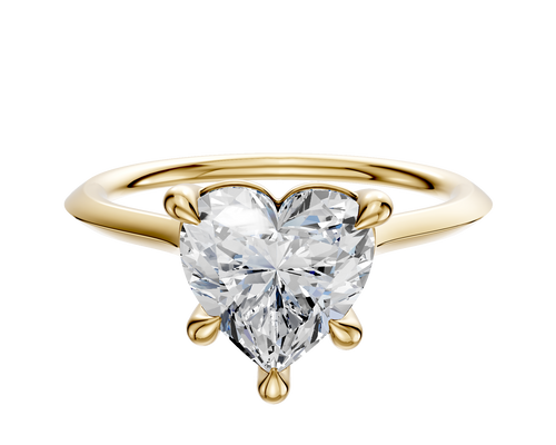 14K Yellow Gold 4 Prong Basket Cathedral Knife Edge 1.5mm Engagement Ring