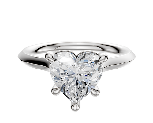 14K White Gold 4 Prong Basket Cathedral Knife Edge 2.0mm Engagement Ring