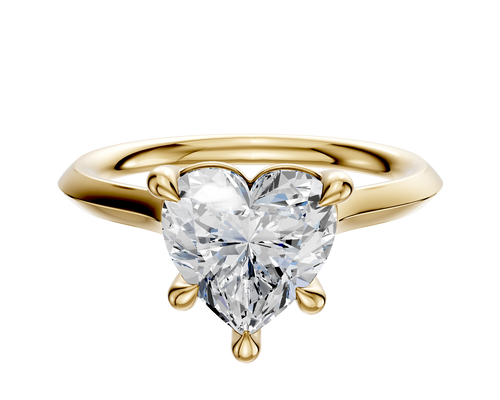 18K Yellow Gold 4 Prong Basket Cathedral Knife Edge 2.0mm Engagement Ring