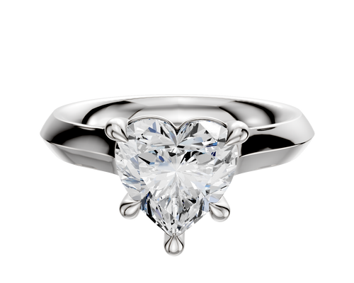 18K White Gold 4 Prong Basket Cathedral Knife Edge 3.0mm Engagement Ring