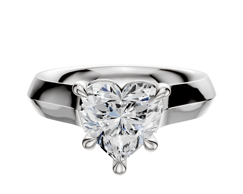 18K White Gold 4 Prong Basket Cathedral Knife Edge 4.0mm Engagement Ring