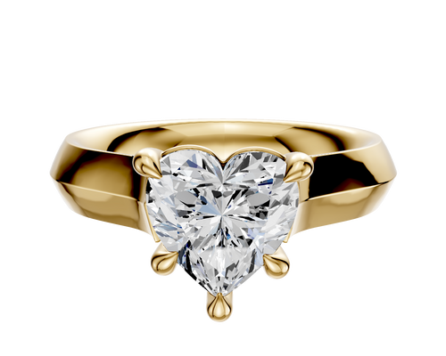 18K Yellow Gold 4 Prong Basket Cathedral Knife Edge 4.0mm Engagement Ring