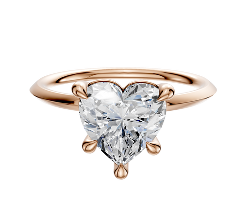 18K Rose Gold 4 Prong Basket Classic Knife Edge 1.5mm Engagement Ring