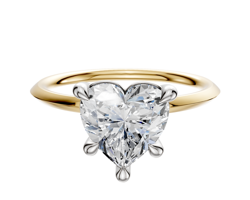 14K Two Tone 4 Prong Basket Classic Knife Edge 1.5mm Engagement Ring