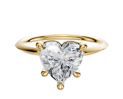 14K Yellow Gold 4 Prong Basket Classic Knife Edge 1.5mm Engagement Ring