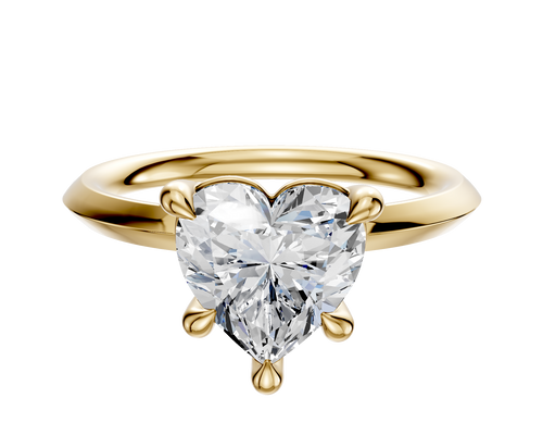 14K Yellow Gold 4 Prong Basket Classic Knife Edge 2.0mm Engagement Ring