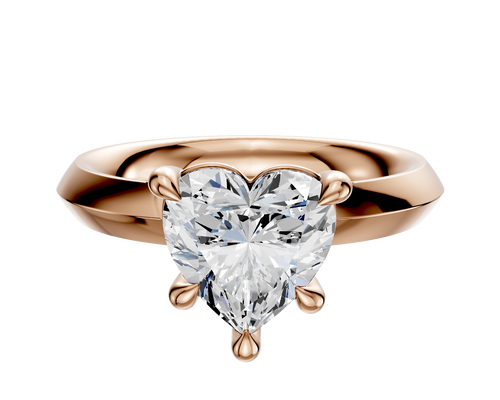 14K Rose Gold 4 Prong Basket Classic Knife Edge 3.0mm Engagement Ring