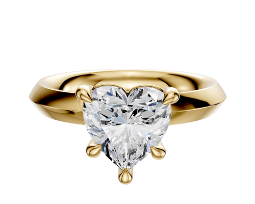 18K Yellow Gold 4 Prong Basket Classic Knife Edge 3.0mm Engagement Ring