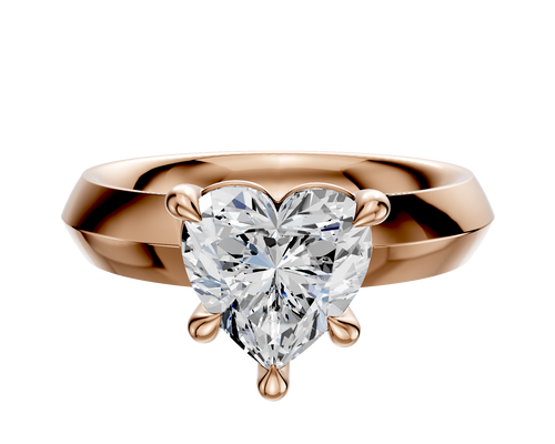 14K Rose Gold 4 Prong Basket Classic Knife Edge 4.0mm Engagement Ring