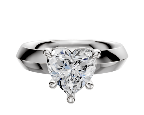 18K White Gold 4 Prong Basket Classic Knife Edge 4.0mm Engagement Ring