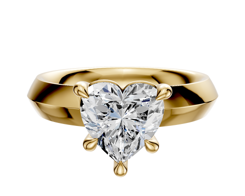 18K Yellow Gold 4 Prong Basket Classic Knife Edge 4.0mm Engagement Ring