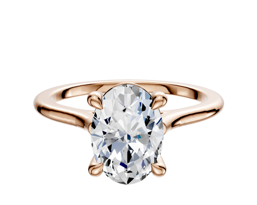 14K Rose Gold 4 Prong Basket Cathedral Dome 1.5mm Engagement Ring