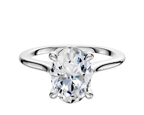 Platinum 4 Prong Basket Cathedral Dome 1.5mm Engagement Ring