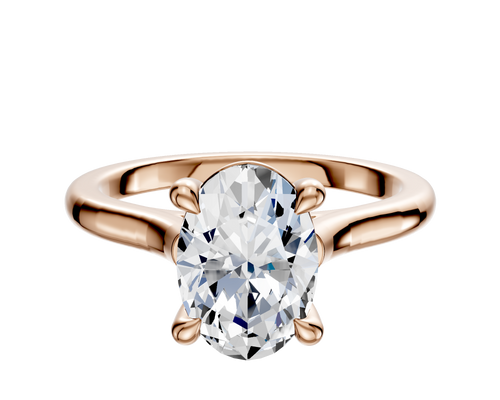 14K Rose Gold 4 Prong Basket Cathedral Dome 2.0mm Engagement Ring