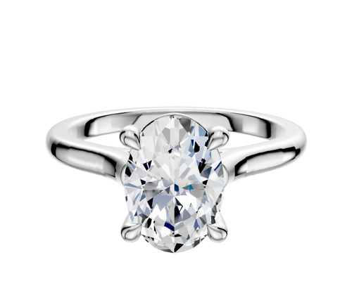 18K White Gold 4 Prong Basket Cathedral Dome 2.0mm Engagement Ring