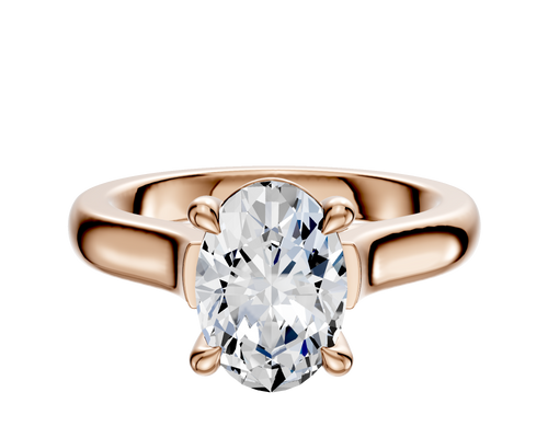 14K Rose Gold 4 Prong Basket Cathedral Dome 3.0mm Engagement Ring