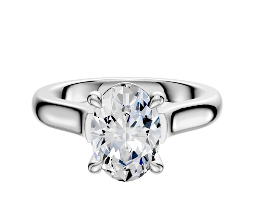 14K White Gold 4 Prong Basket Cathedral Dome 3.0mm Engagement Ring
