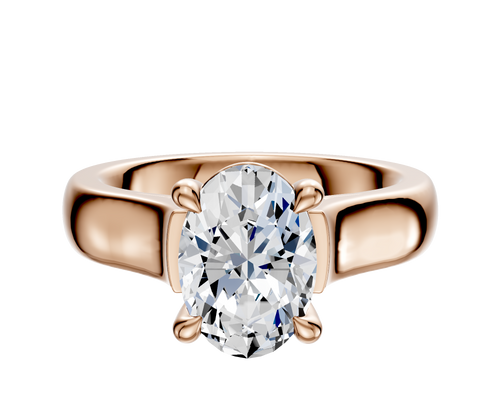 18K Rose Gold 4 Prong Basket Cathedral Dome 4.0mm Engagement Ring