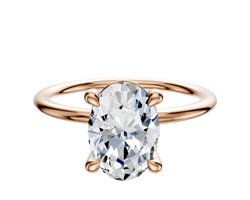 18K Rose Gold 4 Prong Basket Classic Dome 1.5mm Engagement Ring