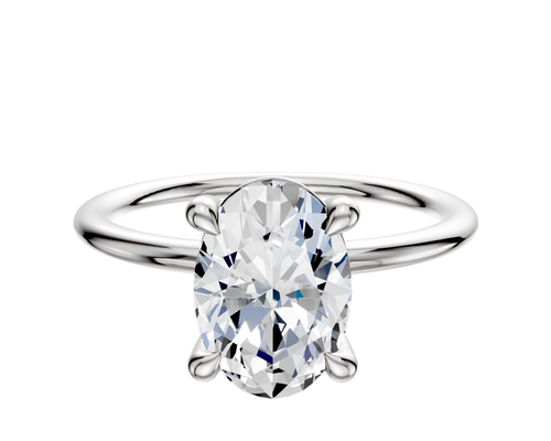 18K White Gold 4 Prong Basket Classic Dome 1.5mm Engagement Ring