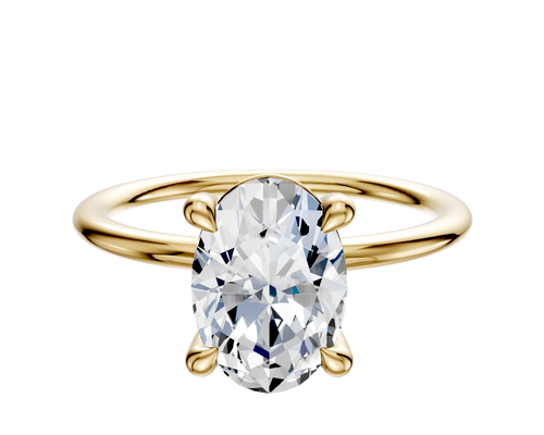 14K Yellow Gold 4 Prong Basket Classic Dome 1.5mm Engagement Ring
