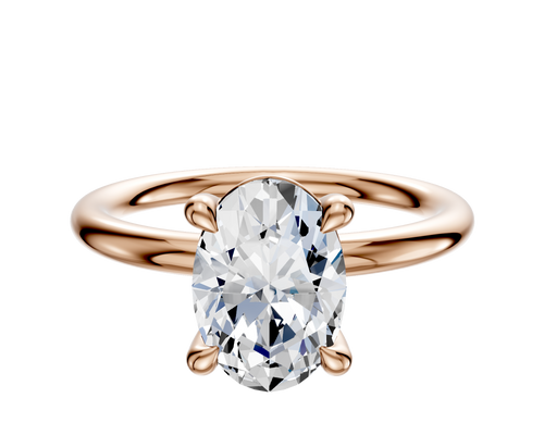18K Rose Gold 4 Prong Basket Classic Dome 2.0mm Engagement Ring