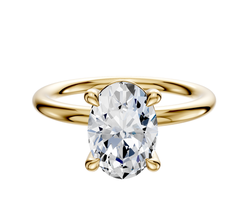 18K Yellow Gold 4 Prong Basket Classic Dome 2.0mm Engagement Ring