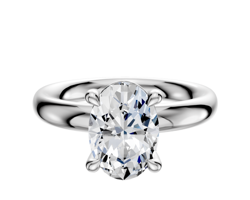 Platinum 4 Prong Basket Classic Dome 3.0mm Engagement Ring