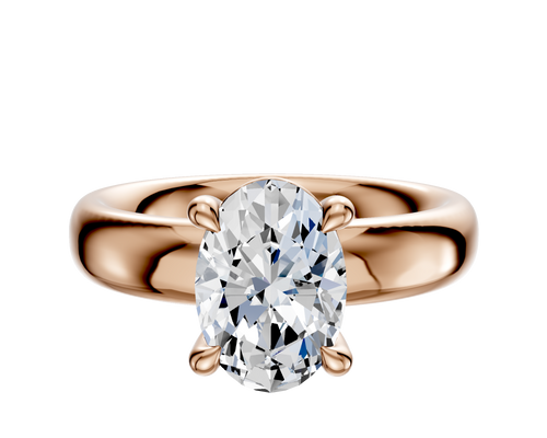 18K Rose Gold 4 Prong Basket Classic Dome 4.0mm Engagement Ring