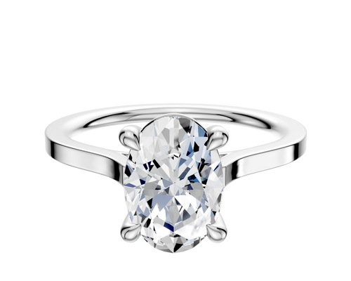 Platinum 4 Prong Basket Cathedral Flat 1.5mm Engagement Ring