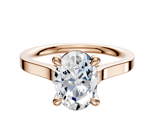 18K Rose Gold 4 Prong Basket Cathedral Flat 2.0mm Engagement Ring