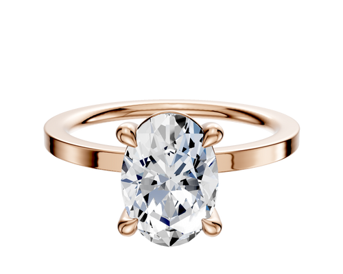 14K Rose Gold 4 Prong Basket Classic Flat 1.5mm Engagement Ring