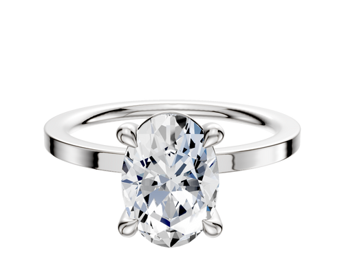 14K White Gold 4 Prong Basket Classic Flat 1.5mm Engagement Ring