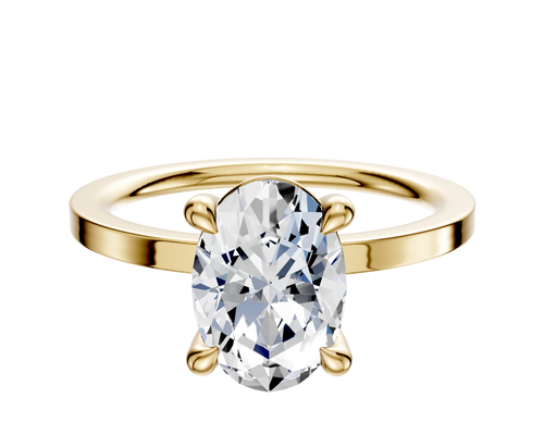 18K Yellow Gold 4 Prong Basket Classic Flat 1.5mm Engagement Ring