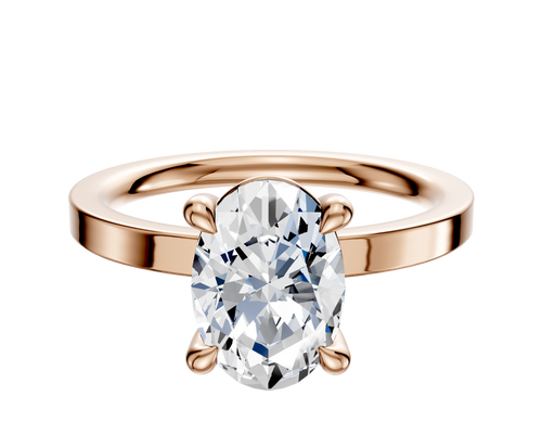 14K Rose Gold 4 Prong Basket Classic Flat 2.0mm Engagement Ring