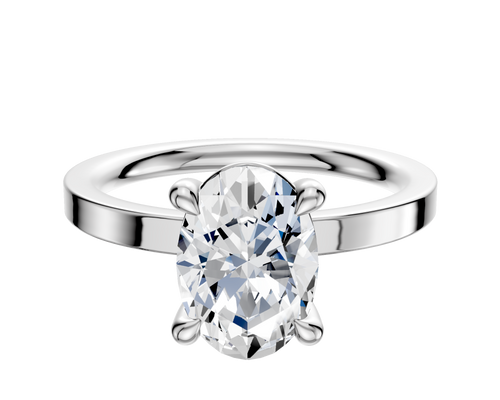 Platinum 4 Prong Basket Classic Flat 2.0mm Engagement Ring