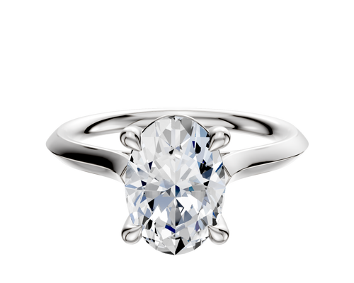 Platinum 4 Prong Basket Cathedral Knife Edge 2.0mm Engagement Ring