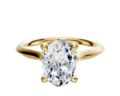 14K Yellow Gold 4 Prong Basket Cathedral Knife Edge 2.0mm Engagement Ring